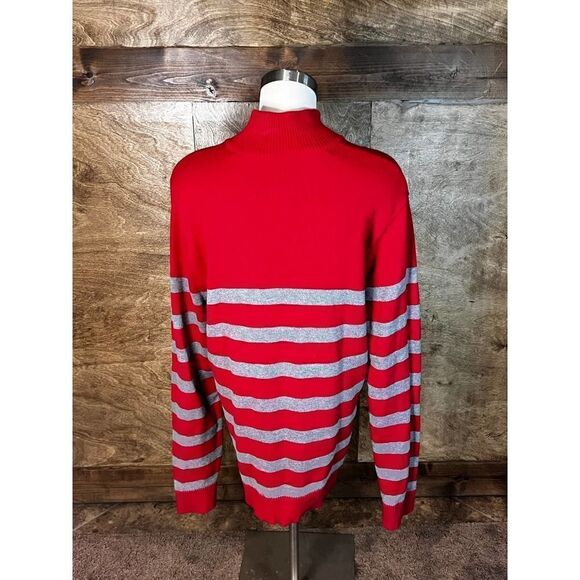 Men's American Rag Long Sleeve Quarter Zip Sweater Size XXL Red/Grey - Picture 4 of 5